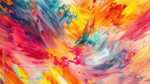 Enter a realm of innovation and creativity with an abstract colorful background, Ai Generated. #805178588
