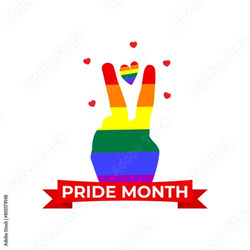 Vector illustration of Happy Pride Month social media feed template