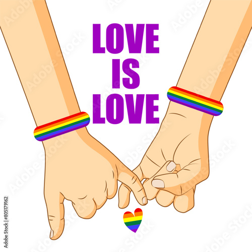 Vector illustration of Happy Pride Month social media feed template