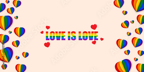 Vector illustration of Happy Pride Month social media feed template