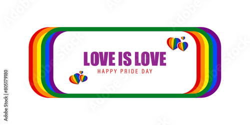 Vector illustration of Happy Pride Month social media feed template