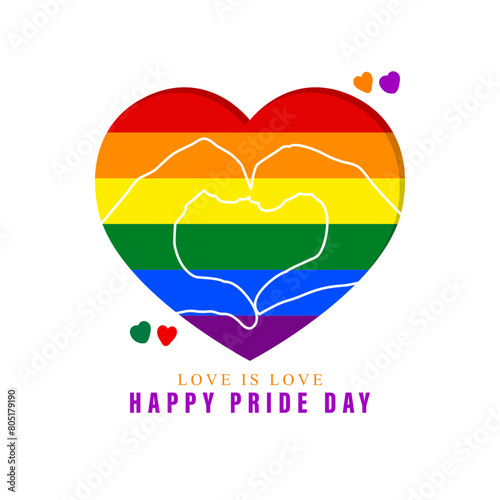 Vector illustration of Happy Pride Month social media feed template