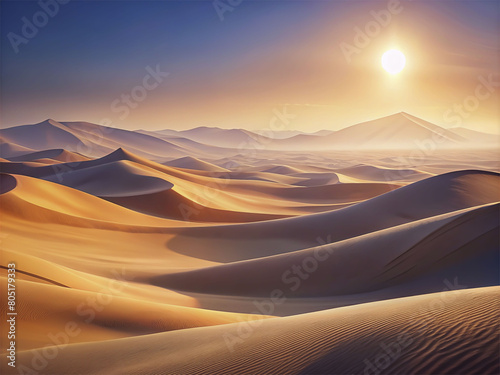 desert sand dunes at sunrise national park