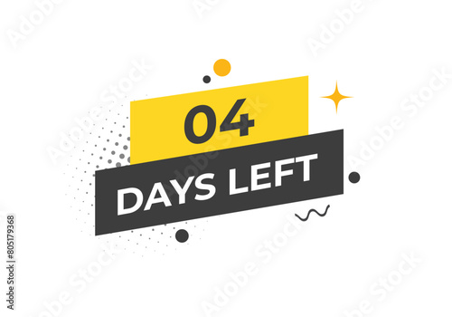 4 days to go countdown template. 4 day Countdown left days banner design. 4 Days left countdown timer  © creativeKawsar