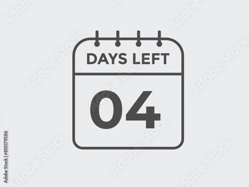 4 days to go countdown template. 4 day Countdown left days banner design. 4 Days left countdown timer
