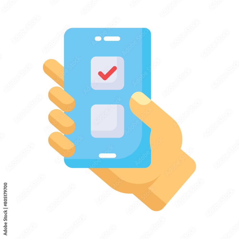 Online voting vector design, isolated on white background