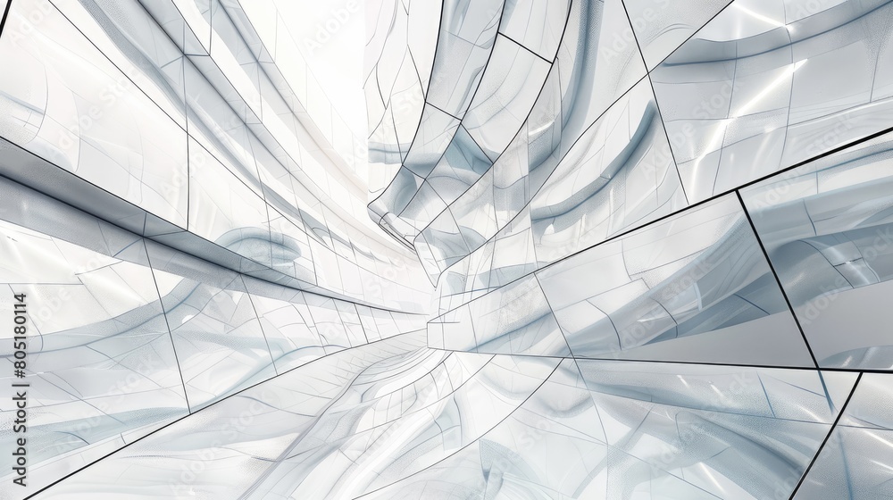 Immerse yourself in the futuristic allure of light-colored sci-fi design external panels in a wide format, Ai Generated. Immerse yourself in the futuristic allure of light-colored sci-fi design external panels in a wide format, Ai Generated.