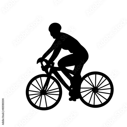 Cyclist silhouettes set