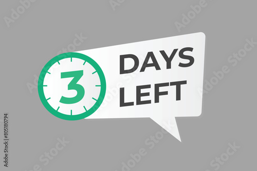 3 days to go countdown template. 3 day Countdown left days banner design. 3 Days left countdown timer
