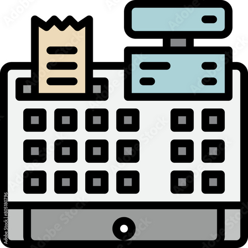 cash register or till filled outline icon