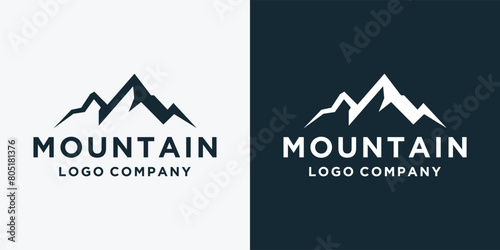 Mountain silhouette  vector logo design 