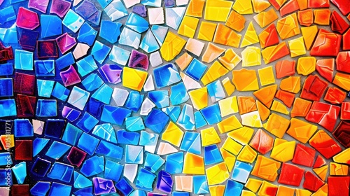 Abstract mosaic pattern background with a burst of colorful hues  Ai Generated.