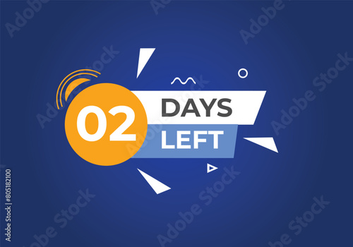 2 days to go countdown template. 2 day Countdown left days banner design. 2 Days left countdown timer
