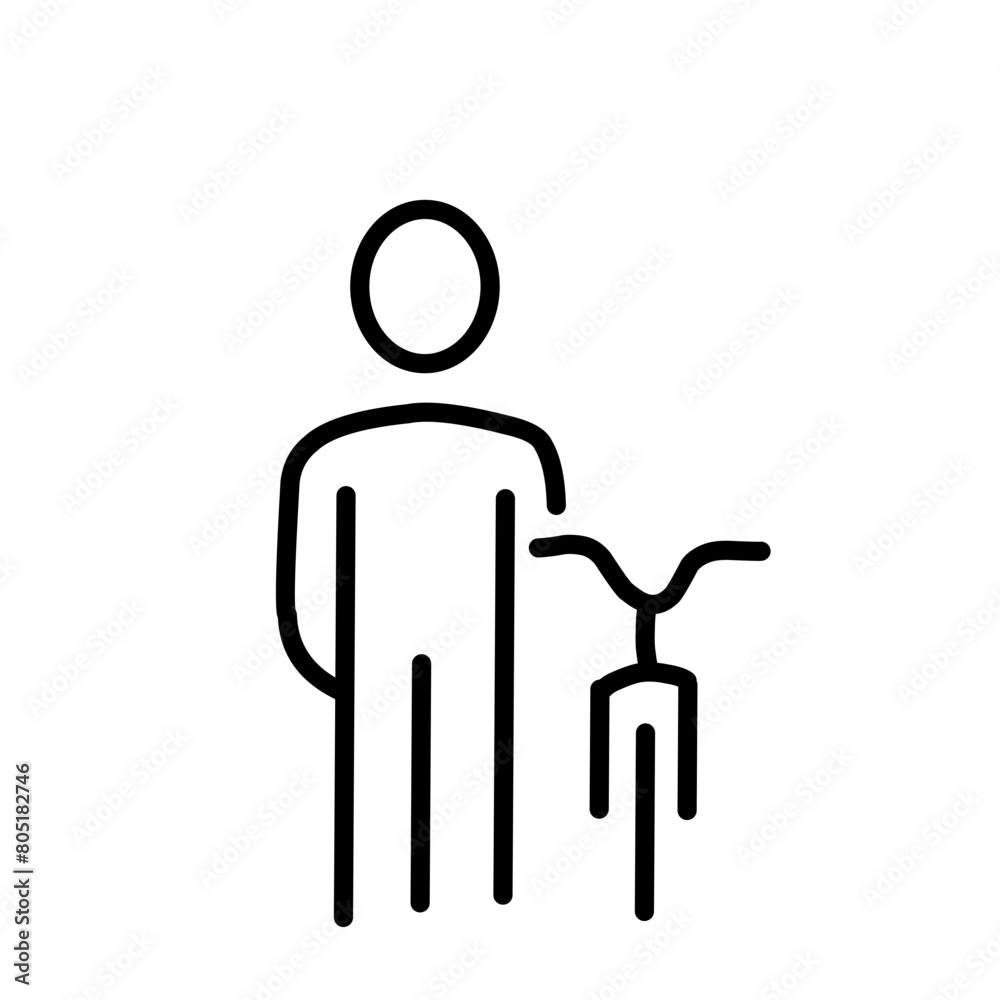 Fototapeta premium Bicycle Related Line Icon