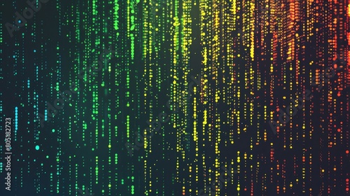 Abstract color matrix background with coded, alien ambiance, Ai Generated.