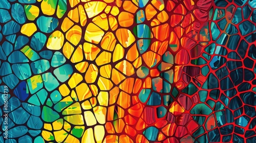 Abstract mosaic pattern background with a burst of colorful hues, Ai Generated.