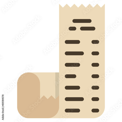 receipt or slip for shopping flat icon