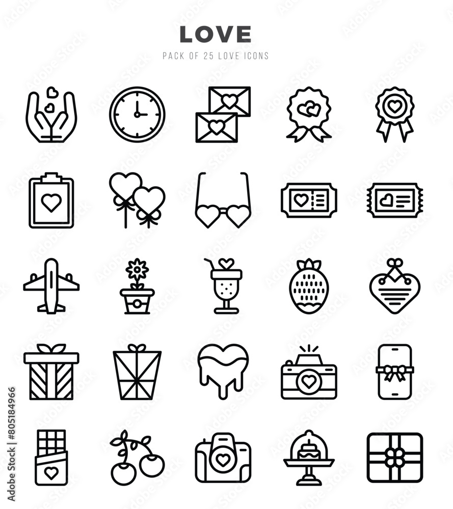 Love web icons in Lineal style.
