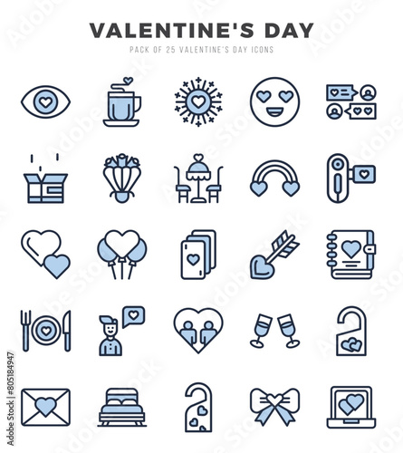 Valentine'S Day icons set. Vector illustration.