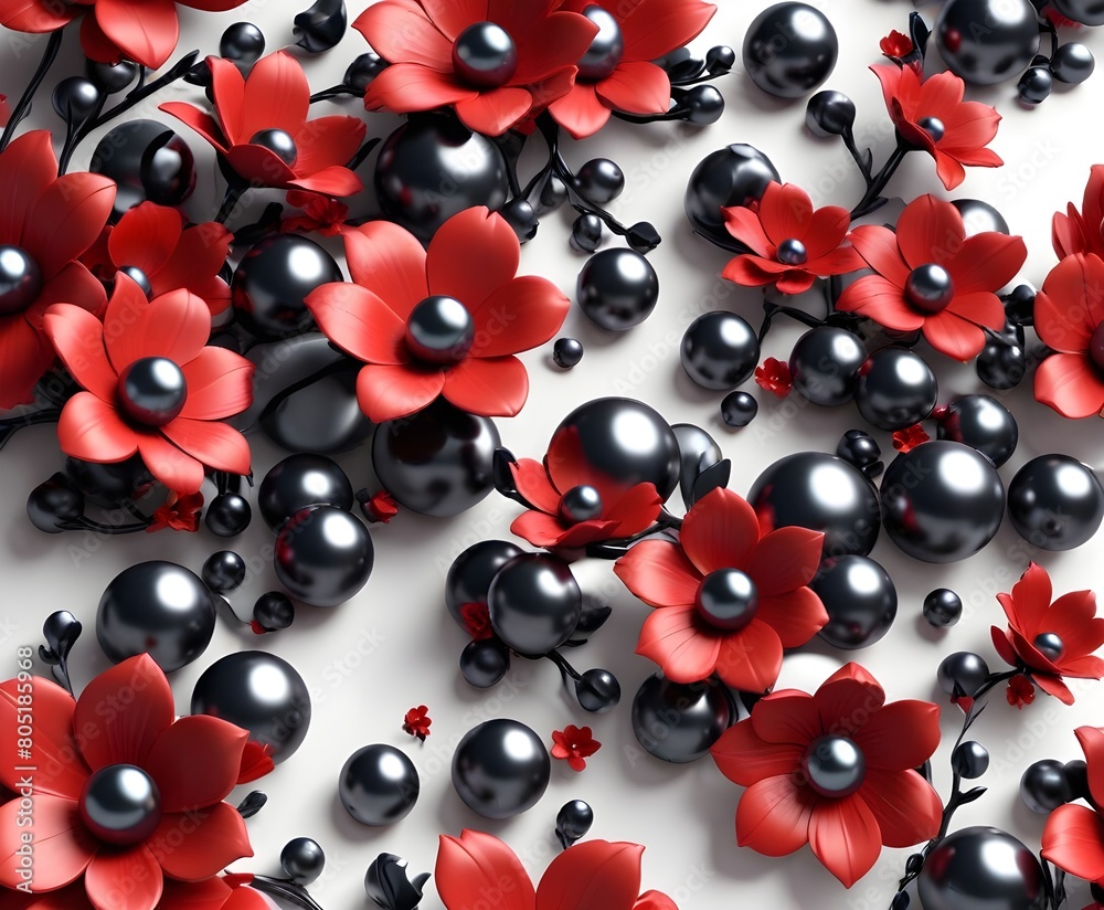 3d rendered photo of flowers on a plain background