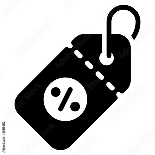 discount promotion price tag or coupon solid icon