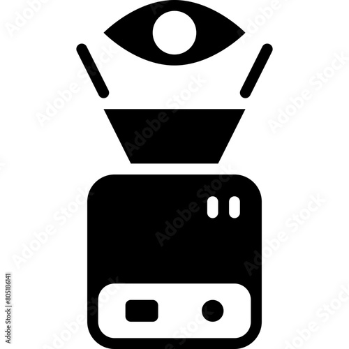 live streaming real time video solid icon