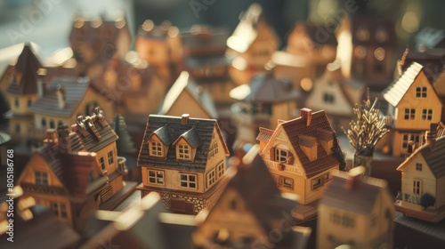 wooden miniature colorful houses