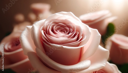 上品なピンク色のバラの背景 photo