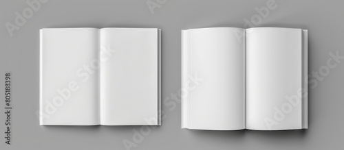 blank white open book mockup photo