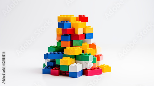 Organized Stack of Colorful Blocks