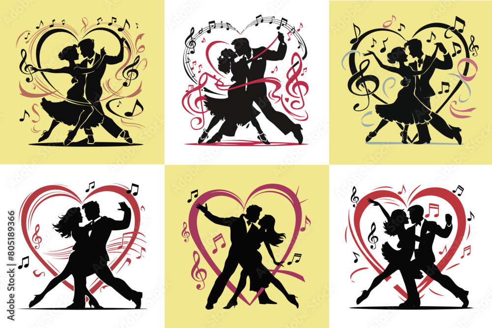 silhouette illustration of a couple dancing rumba collection silhouette illustration of a couple dancing rumba collection