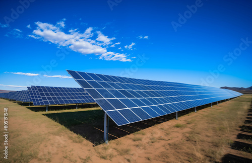 Arrays of solar panels storing energy from sun renewable energy sustainable future Photovoltaic modules concept