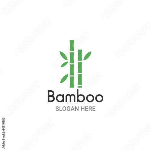 Minimalist bamboo logo vector illustration