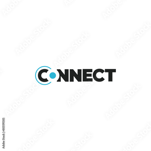 Connect logo concept. Connect typography. Modern and minimalist networking logo.