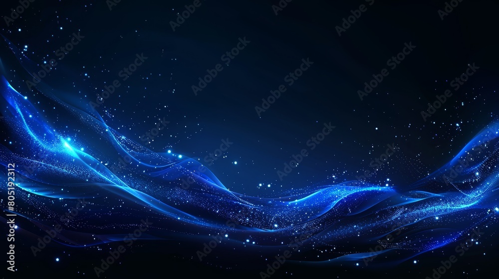  stars scattered against a backdrop of dark blue, encircled by a radiant wave of blue light