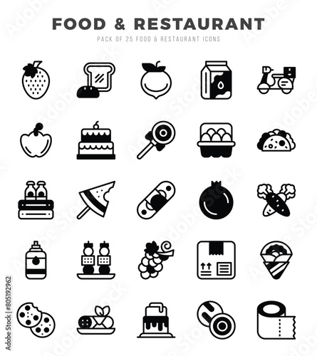 Food and Restaurant icons set for website and mobile site and apps.