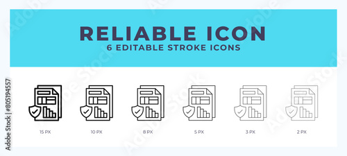 Reliable icon with editable stroke. Outline icon vector illustration.