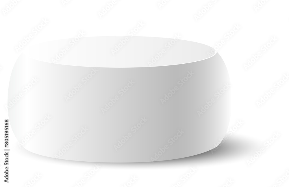 one white chubby podium single short size and on transparent background one white chubby podium single short size and on transparent background