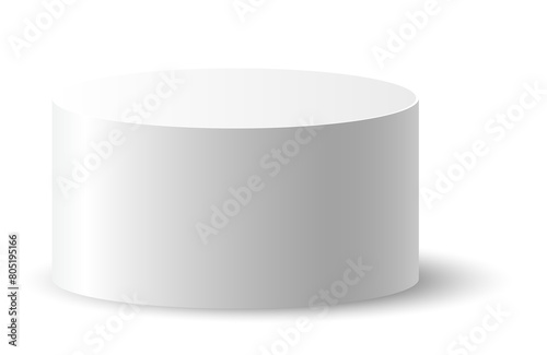 white podium single short size and close up on transparent background