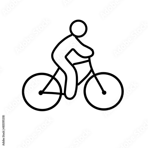 Bicycle rider vector line