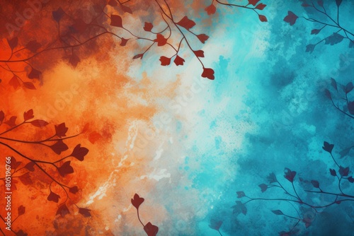 abstract background with colors of September: Rust, bright blue, for late summer or early autumn awareness days, weeks or months. 