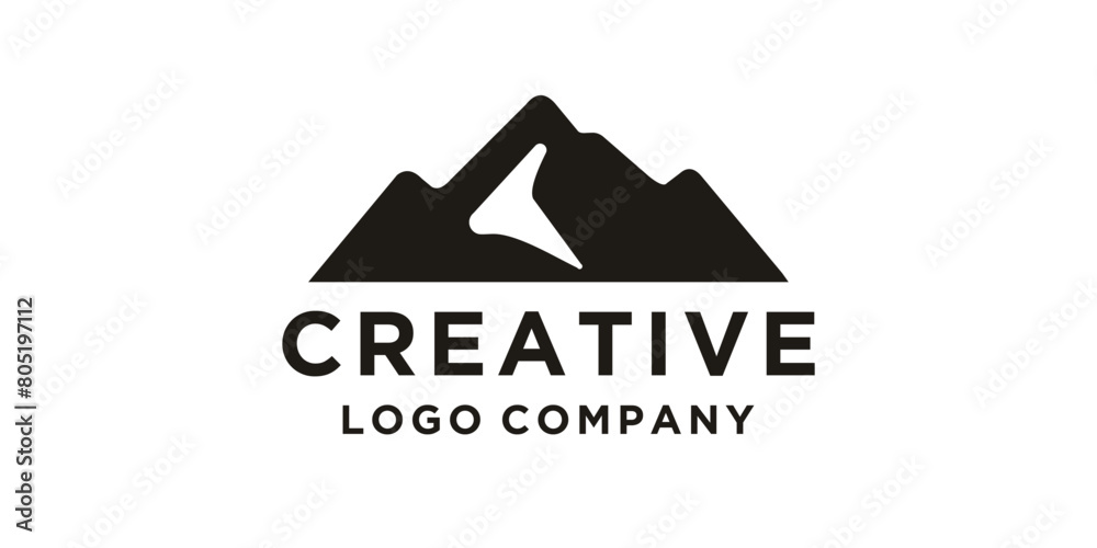Scenery montain vector logo design Scenery montain vector logo design