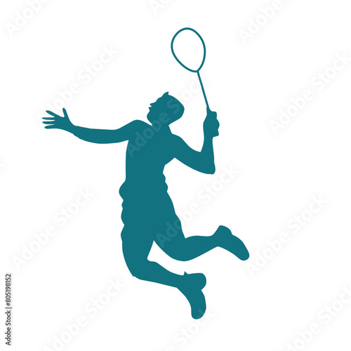 Badminton player silhouette color © Candra