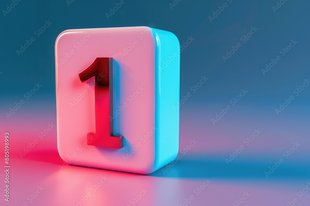 Number one in blue and pink colors, suitable for various designs Number one in blue and pink colors, suitable for various designs