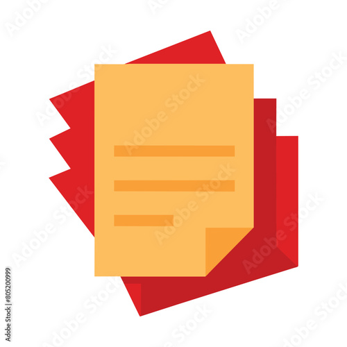 Duplicate paper flat vector illustration on white background.