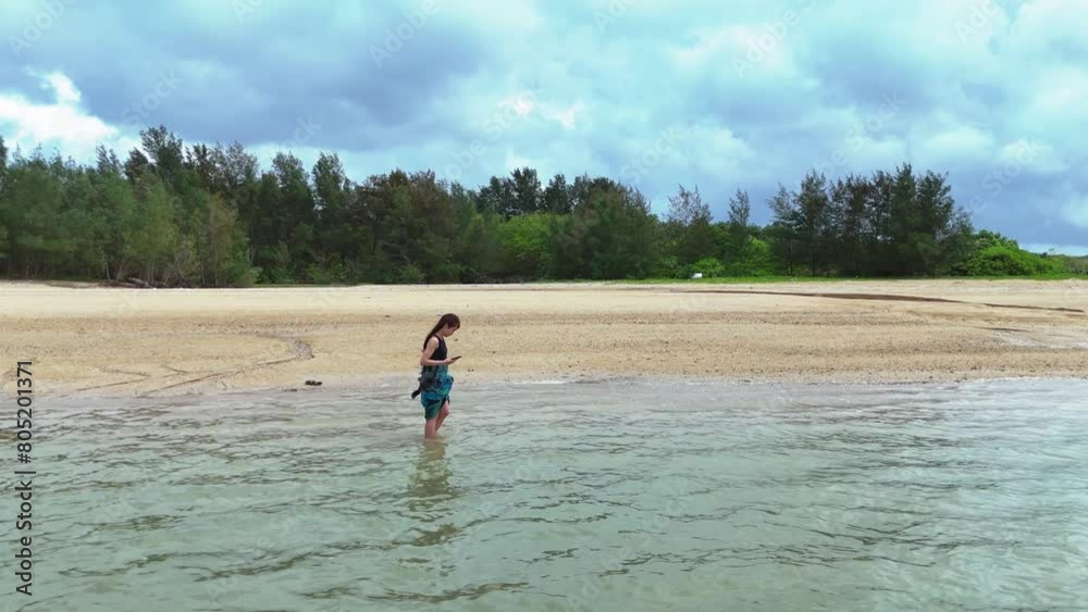 Playing on the beach of Ishigaki Island Japan Playing on the beach of Ishigaki Island Japan