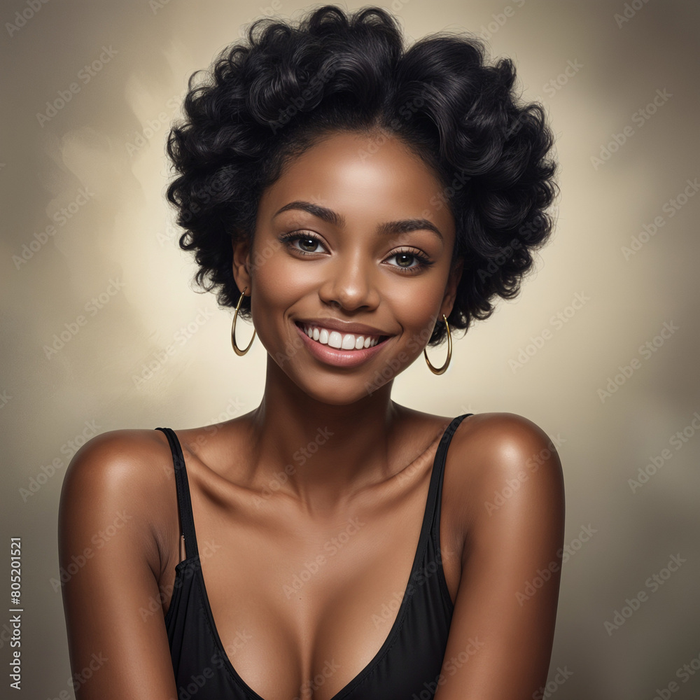 Black woman with a big smile, happy pretty lady Black woman with a big smile, happy pretty lady