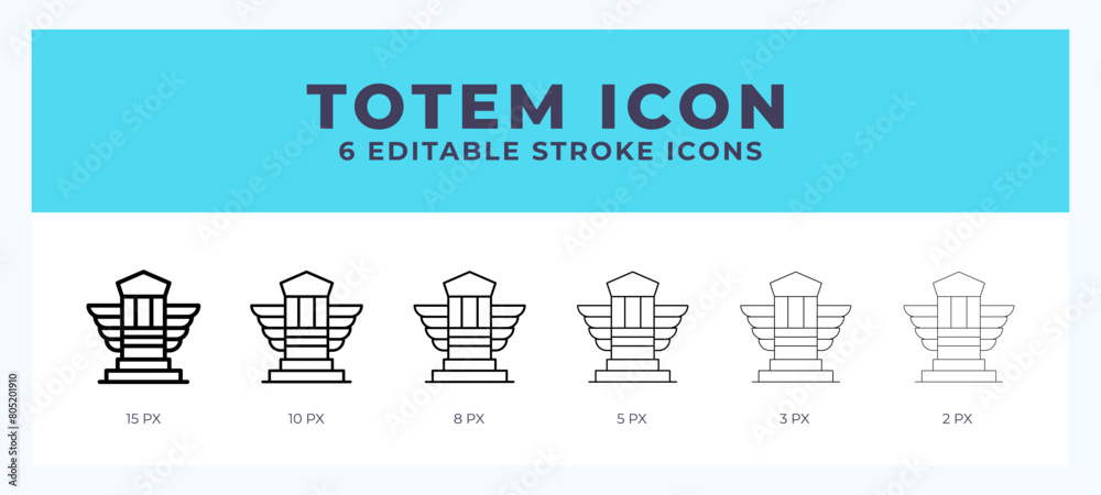 Totem line icon symbol. Logo. Icon vector illustration with editable stroke.