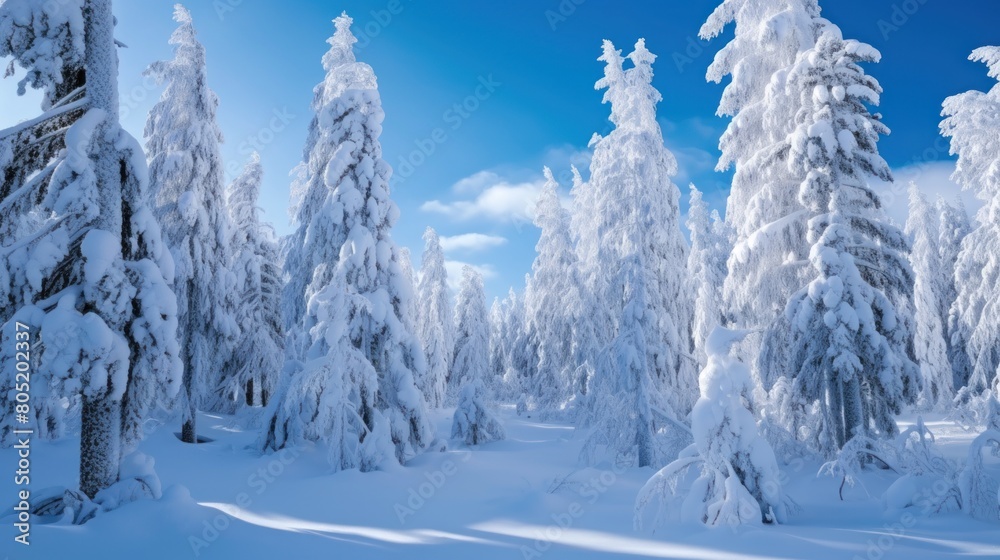 winter landscape with snow-covered spruce trees.AI generated image winter landscape with snow-covered spruce trees.AI generated image