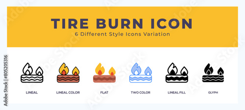 Tyre burn symbol. logo. icon vector illustration.